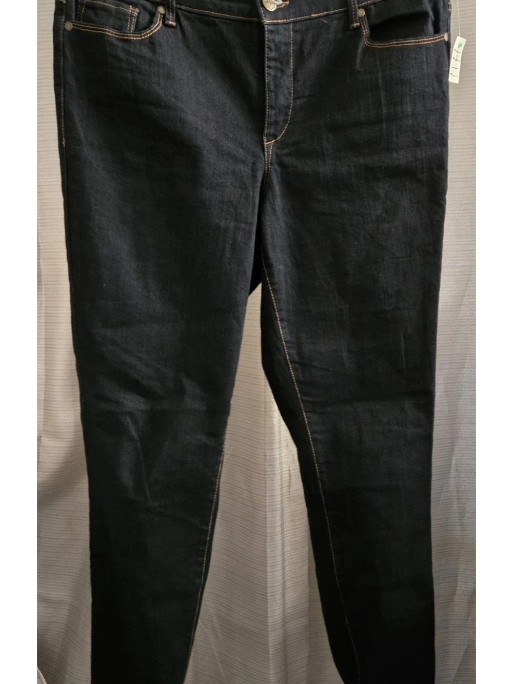 Adrienne Vittadini Dark Blue Jeans with Contrast Stitching